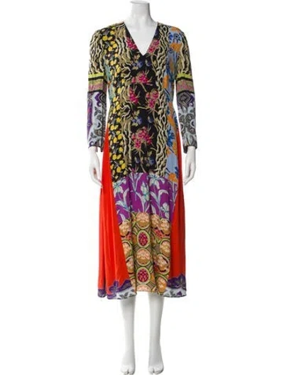 Pre-owned Etro Printed Long Dress In Multi