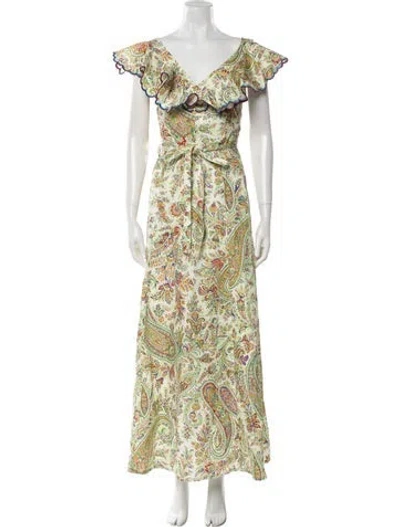 Pre-owned Etro Printed Long Dress In Neutral