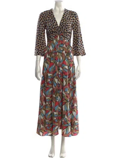 Pre-owned Etro Printed Long Dress In Neutral