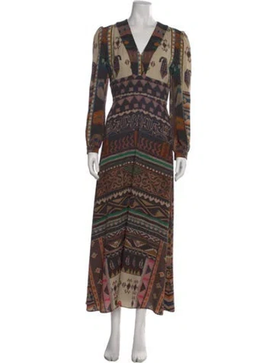 Pre-owned Etro Printed Long Dress In Neutral