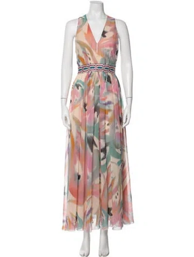 Pre-owned Etro Printed Long Dress In Neutrals