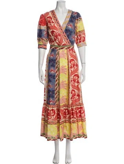Pre-owned Etro Printed Long Dress In Orange