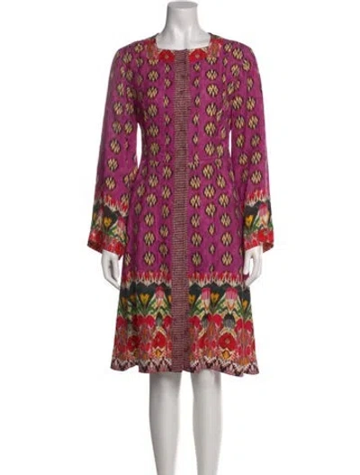 Pre-owned Etro Printed Long Dress In Purple