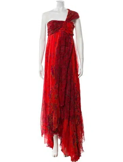 Pre-owned Etro Printed Long Dress In Red