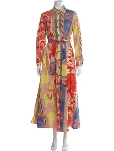 Pre-owned Etro Printed Long Dress In Red