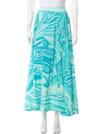 Pre-owned Etro Printed Long Skirt In Blue