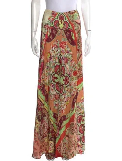 Pre-owned Etro Printed Long Skirt In Red