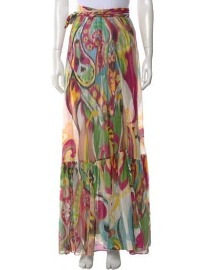 Pre-owned Etro Printed Long Skirt W/ Tags In Blue