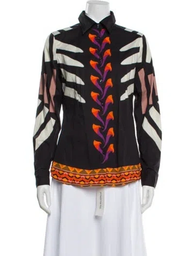 Pre-owned Etro Printed Long Sleeve Blouse In Multi
