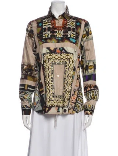 Pre-owned Etro Printed Long Sleeve Blouse In Multi