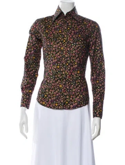Pre-owned Etro Printed Long Sleeve Blouse In Multi