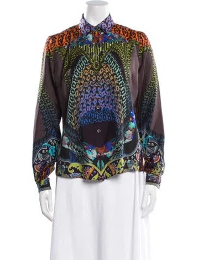 Pre-owned Etro Printed Long Sleeve Blouse In Multi