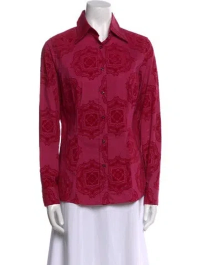 Pre-owned Etro Printed Long Sleeve Button-up Top In Multi