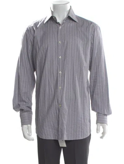 Pre-owned Etro Printed Long Sleeve Shirt In Gray