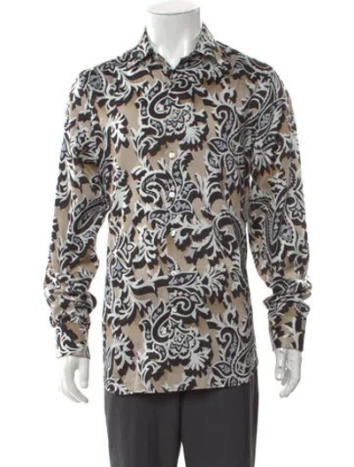 Pre-owned Etro Printed Long Sleeve Shirt In Neutral