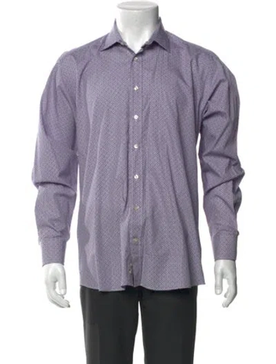 Pre-owned Etro Printed Long Sleeve Shirt In Purple
