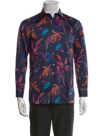Pre-owned Etro Printed Long Sleeve Shirt In Purple