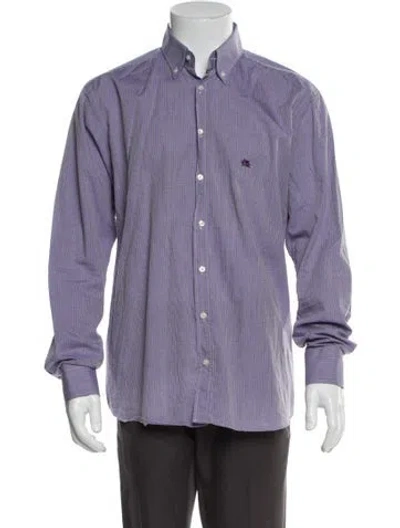 Pre-owned Etro Printed Long Sleeve Shirt In Purple