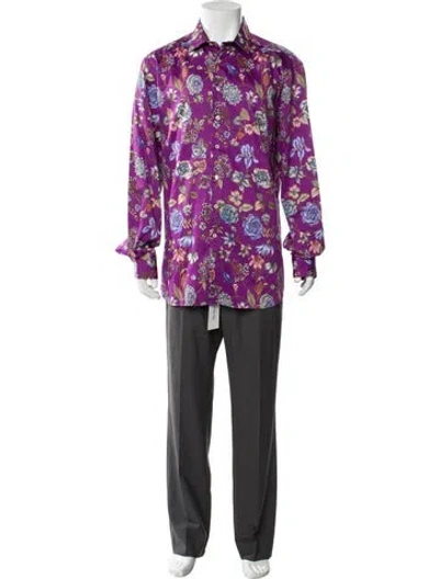 Pre-owned Etro Printed Long Sleeve Shirt W/ Tags In Purple