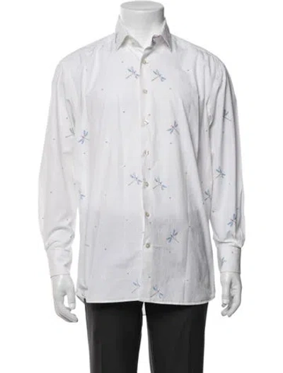 Pre-owned Etro Printed Long Sleeve Shirt In White