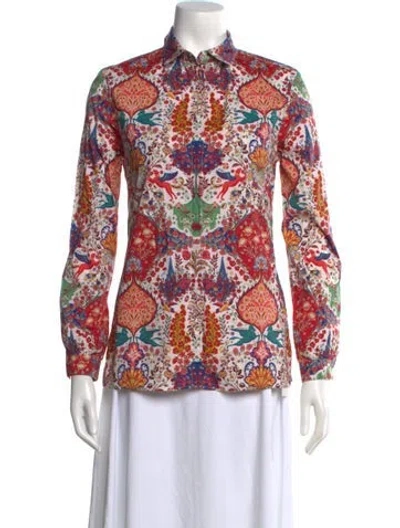 Pre-owned Etro Printed Long Sleeve Top In Neutral