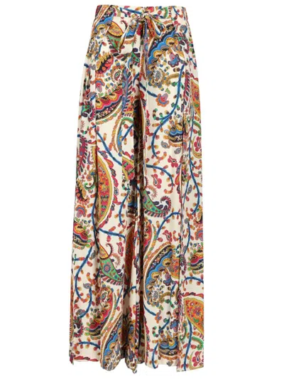 Etro Printed Long Trousers Multicolor