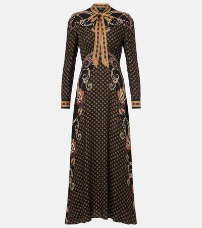 Etro Printed Maxi Dress In Brown