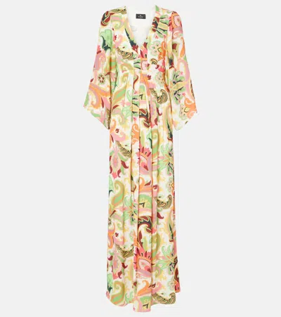 Etro Printed Maxi Dress In Multicoloured