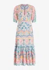 Etro Boho Butterfly Keyhole Midi-dress
