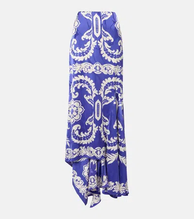 Etro Printed Maxi Skirt In Blue