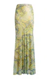Etro Printed Maxi Skirt In Blue