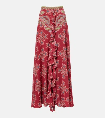 Etro Printed Maxi Skirt In Red