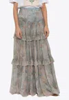 Etro Paisley Print Ruffled Maxi Skirt In Multicolor