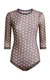 Etro Printed Mesh Bodysuit In Multi