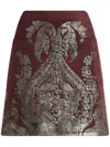 Etro Wool Blend Mini Skirt With Metallic Print In Red