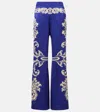 Etro Printed Mid-rise Straight Pants In Blue