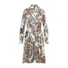 Etro White Printed Viscose Midi Dress In Beige