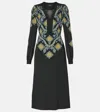 Etro Printed Midi Dress In Black