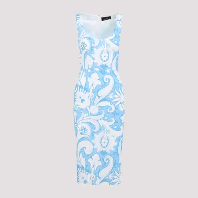 Etro Women's Printed Midi Dress In Blue