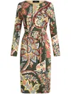 Etro Printed Midi Dress In Multi