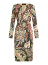 Etro Multicolor Abstract Pattern Dress In Green