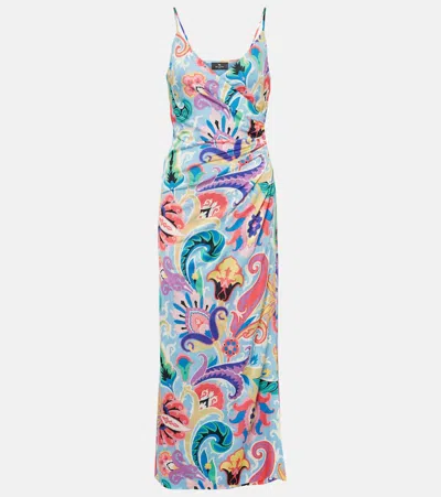 Etro Printed Midi Dress In Multicoloured