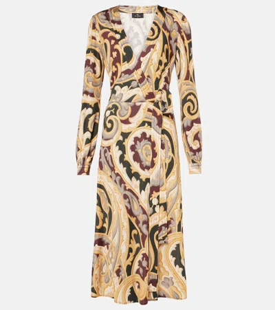 Etro Printed Midi Dress In Multicoloured