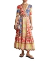 Etro Wallpaper Puff-sleeve Flounce-hem Midi Dress In Print On White