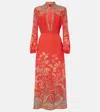 Etro Printed Midi Dress In Red