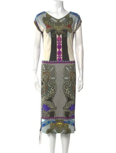 Pre-owned Etro Printed Midi Length Dress