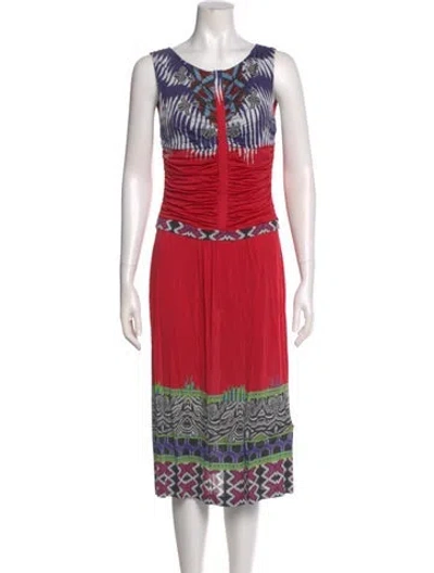 Pre-owned Etro Printed Midi Length Dress In Black