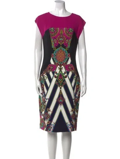 Pre-owned Etro Printed Midi Length Dress In Black