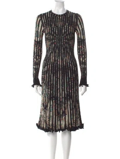 Pre-owned Etro Printed Midi Length Dress In Black