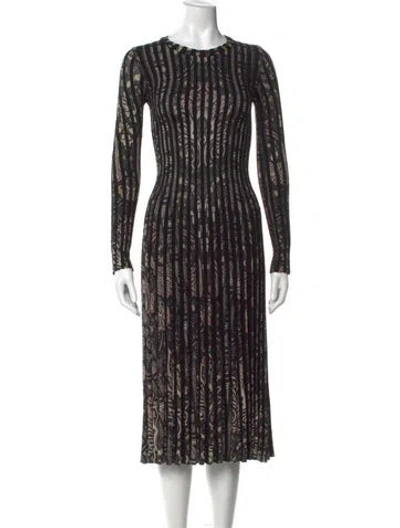 Pre-owned Etro Printed Midi Length Dress In Black